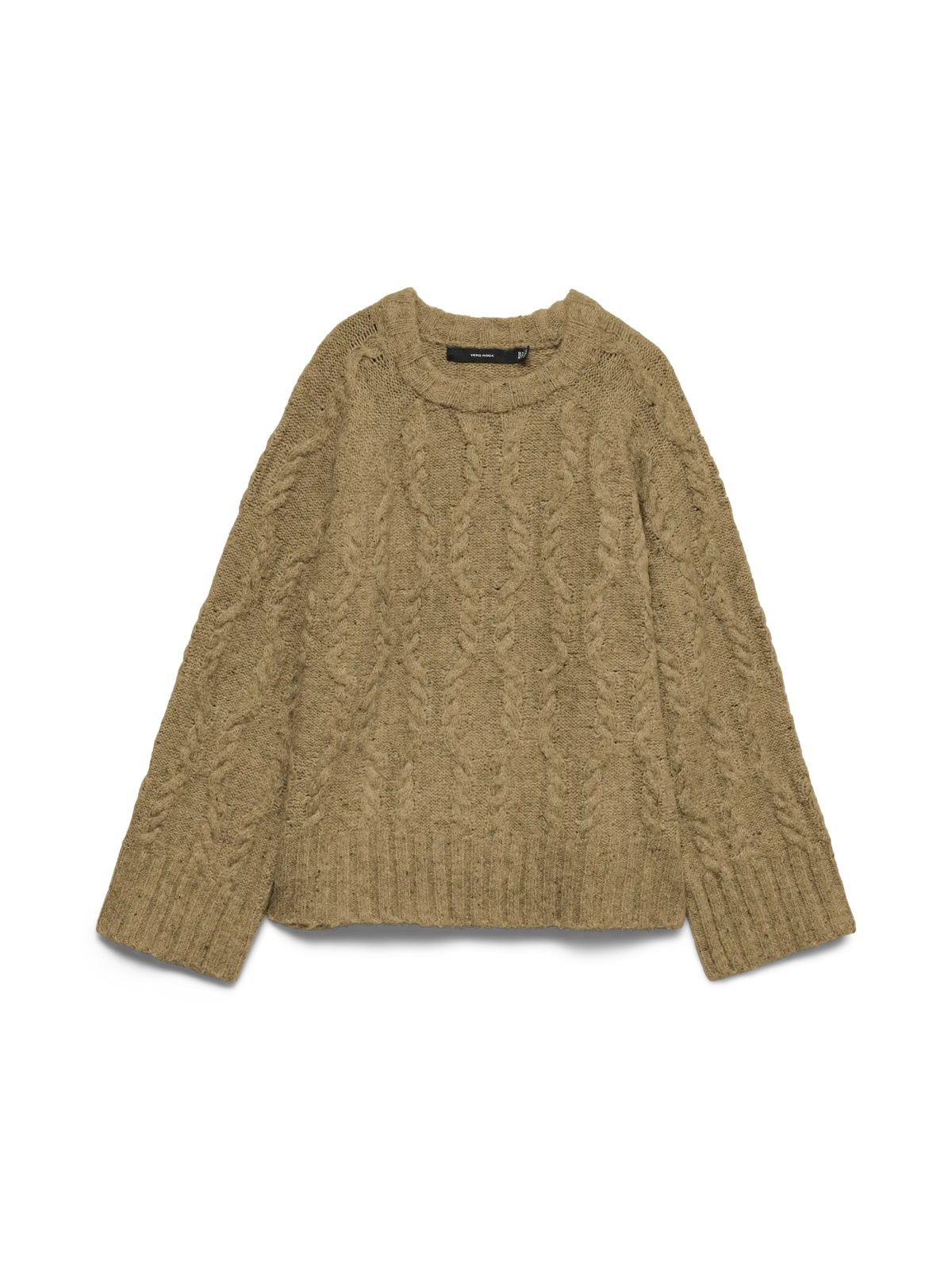 VM INGRID CABLE KNIT PULLOVER - OIL GREEN