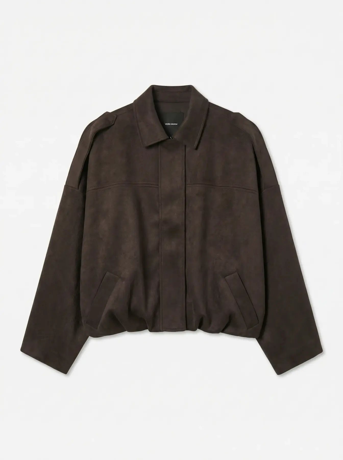 VM HAZEL FAUX SUEDE BOMBER JACKET - CHOCOLATE TORTE