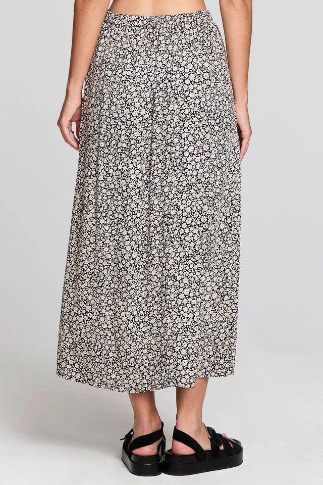 SALTWATER LUXE NOLLA MIDI SKIRT - BLACK