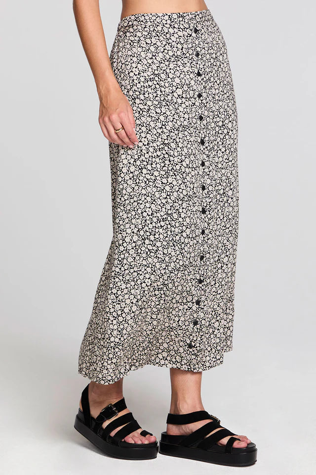 SALTWATER LUXE NOLLA MIDI SKIRT - BLACK