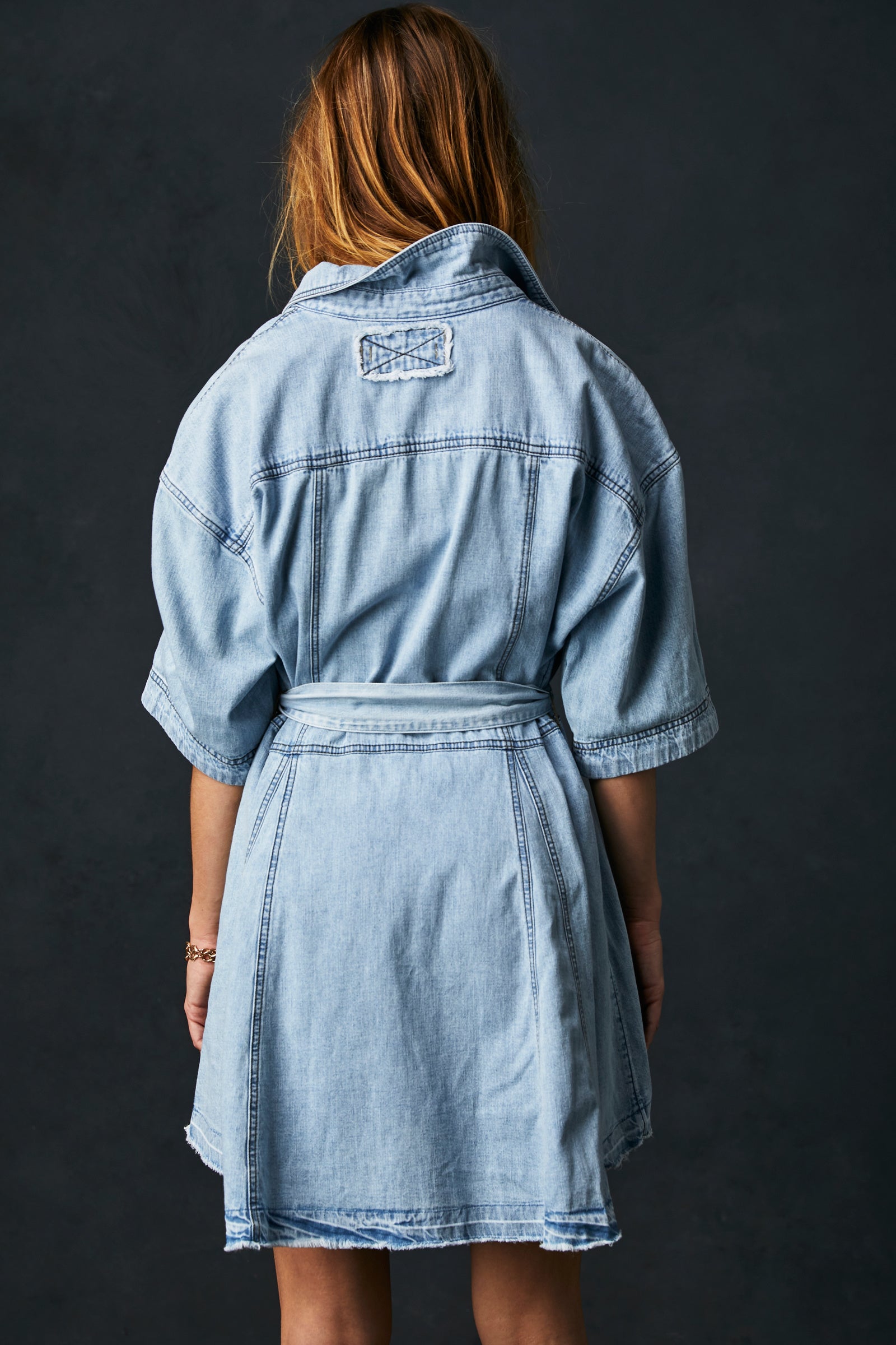 FREE PEOPLE JENNY DENIM TUNIC DRESS - LIGHT INDIGO