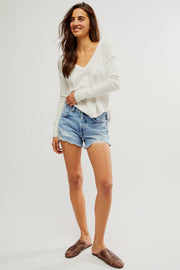 FREE PEOPLE NOW OR NEVER SHORT - LIGHT BLUE