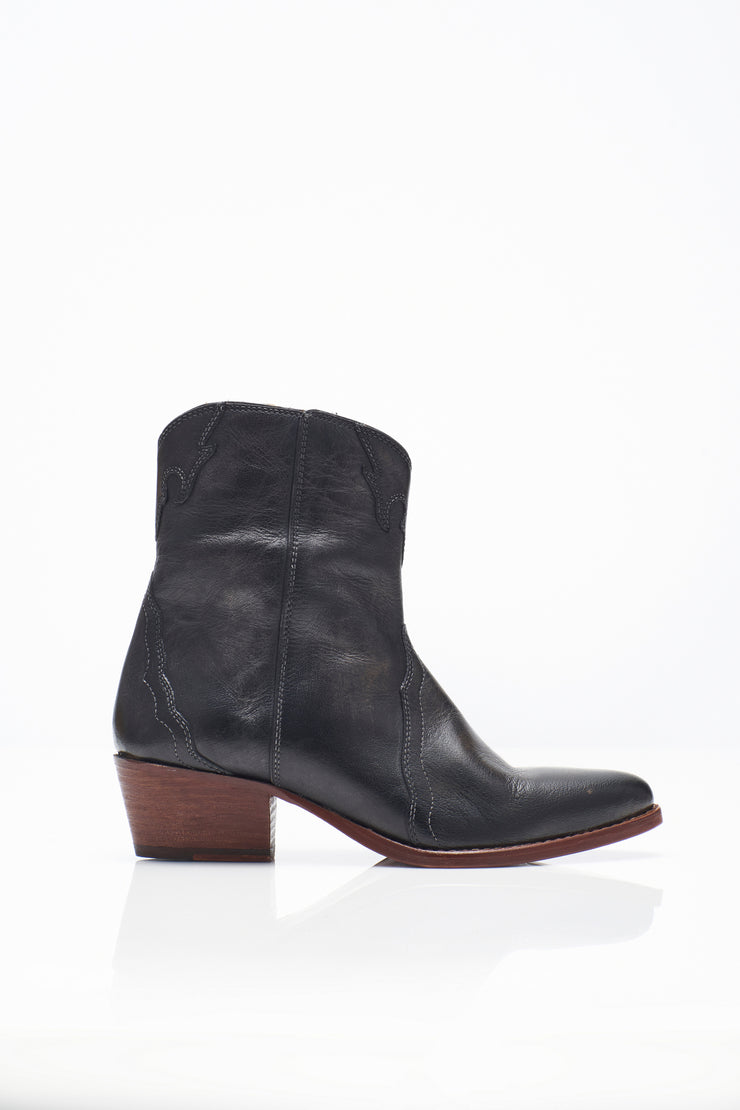FREE PEOPLE NEW FRONTIER WESTERN BOOTS - CARBON