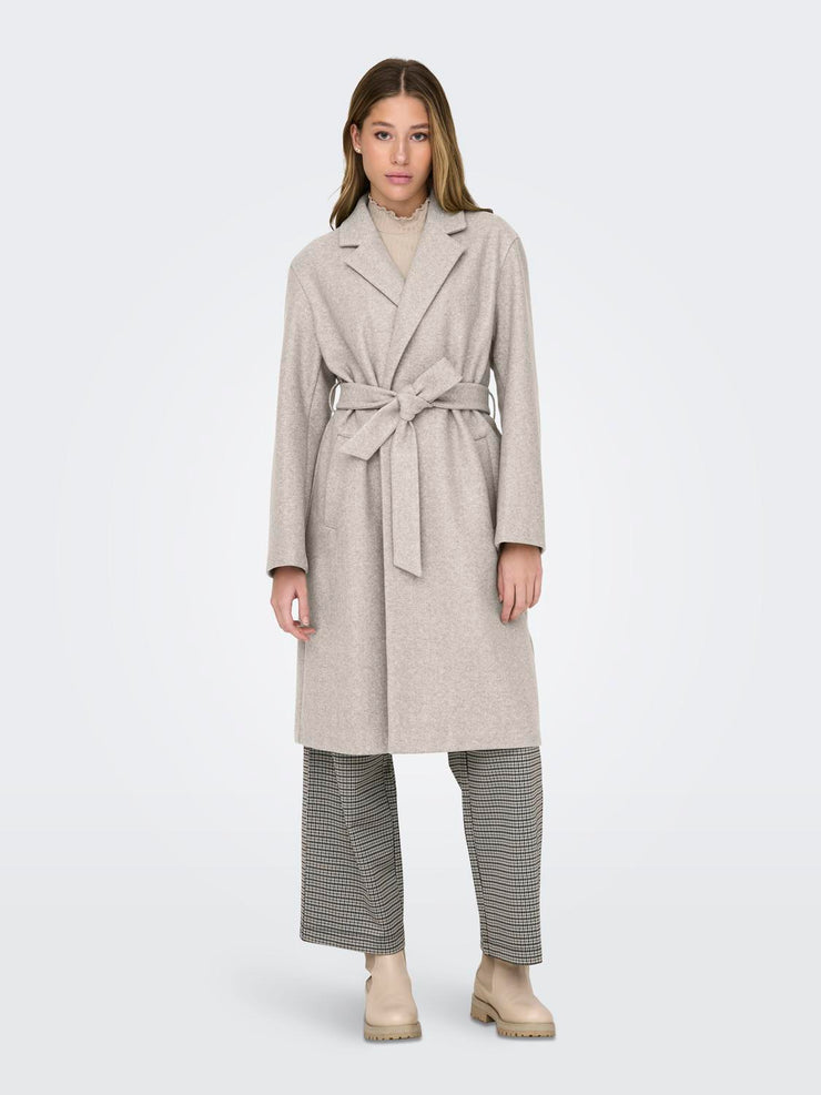 TRILLION BELTED COAT - PUMICE STONE