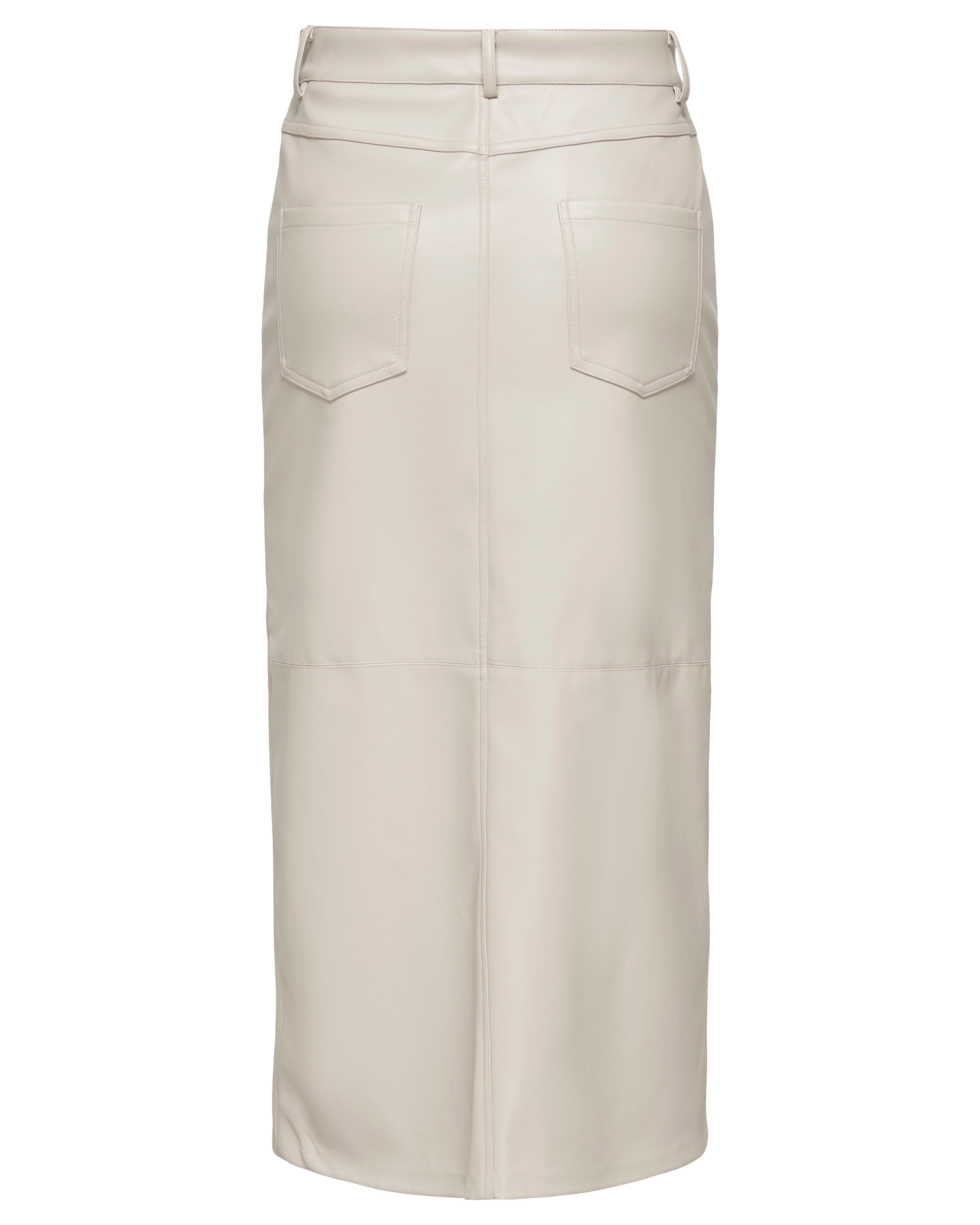 RIMA FAUX LEATHER SKIRT - PUMICE STONE - LAST SIZE S