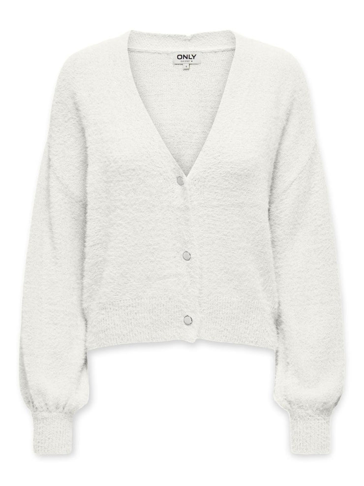 PIUMO V NECK CARDIGAN - CLOUD DANCER - LAST SIZE L