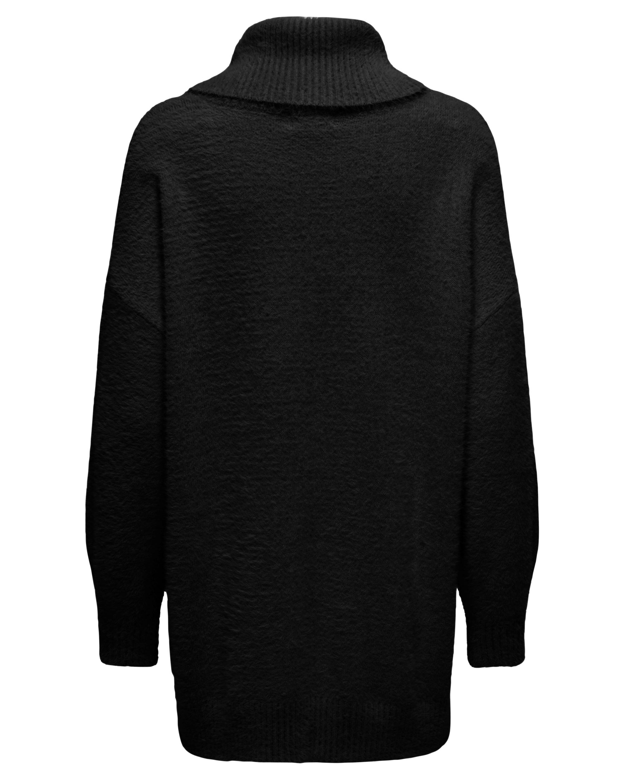 PIUMO LONG LOOSE ROLLNECK PULLOVER - BLACK