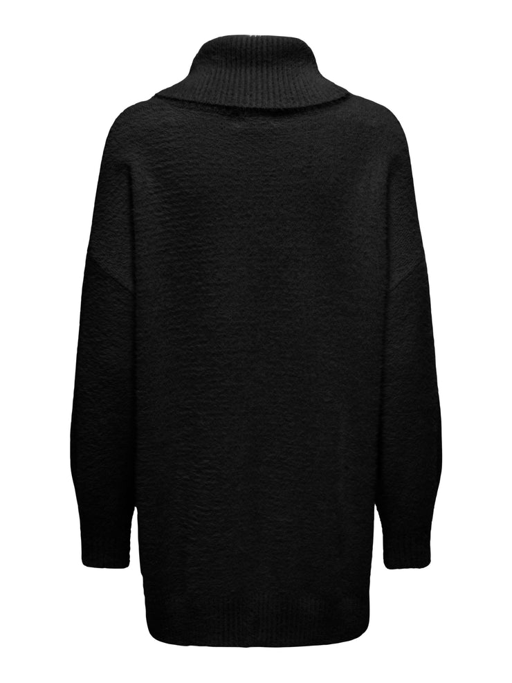 PIUMO LONG LOOSE ROLLNECK PULLOVER - BLACK