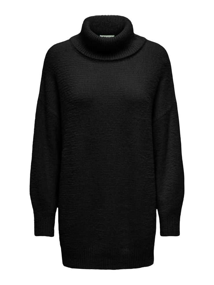 PIUMO LONG LOOSE ROLLNECK PULLOVER - BLACK