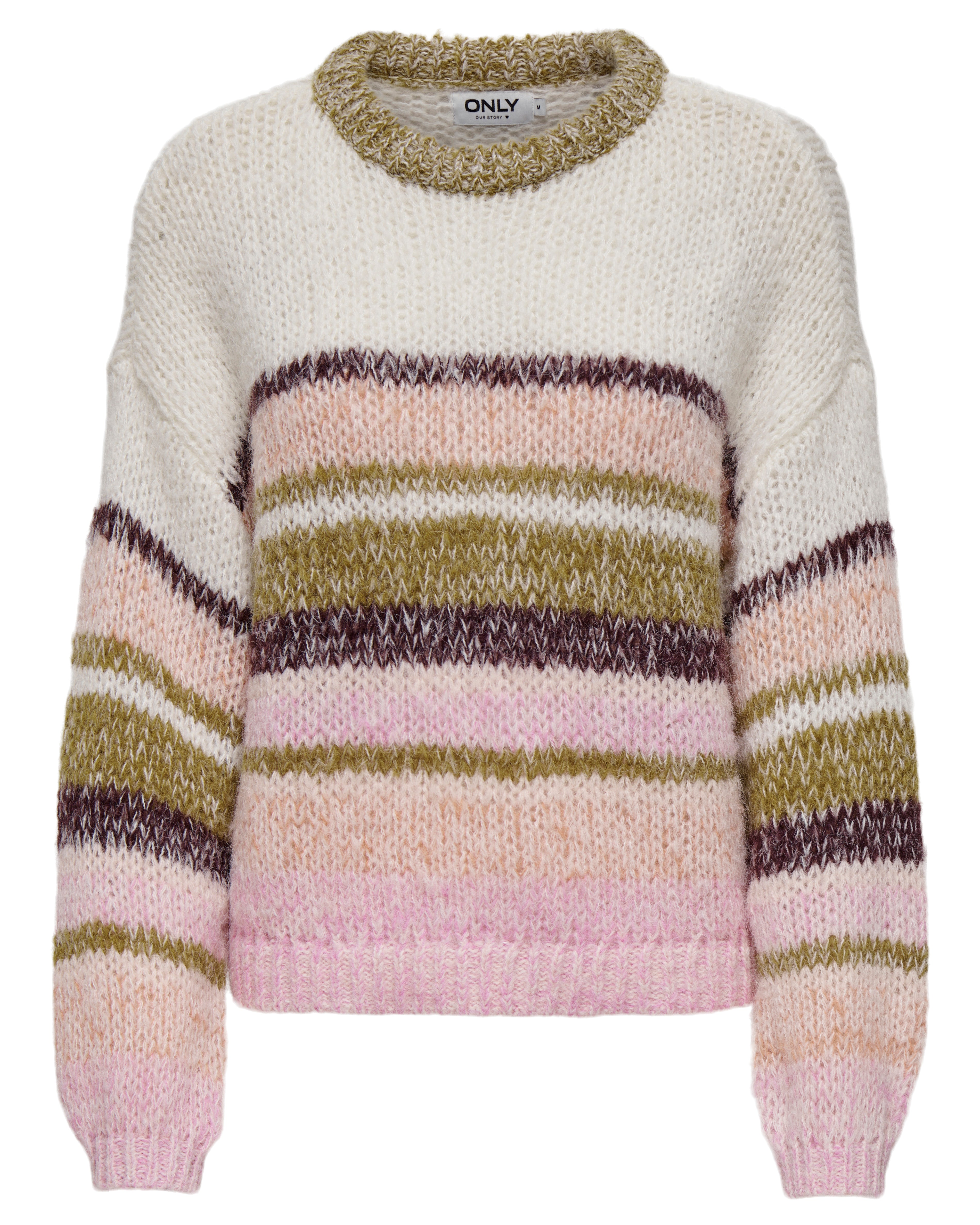 ALYSSA O NECK KNIT SWEATER - WHITECAP GREY