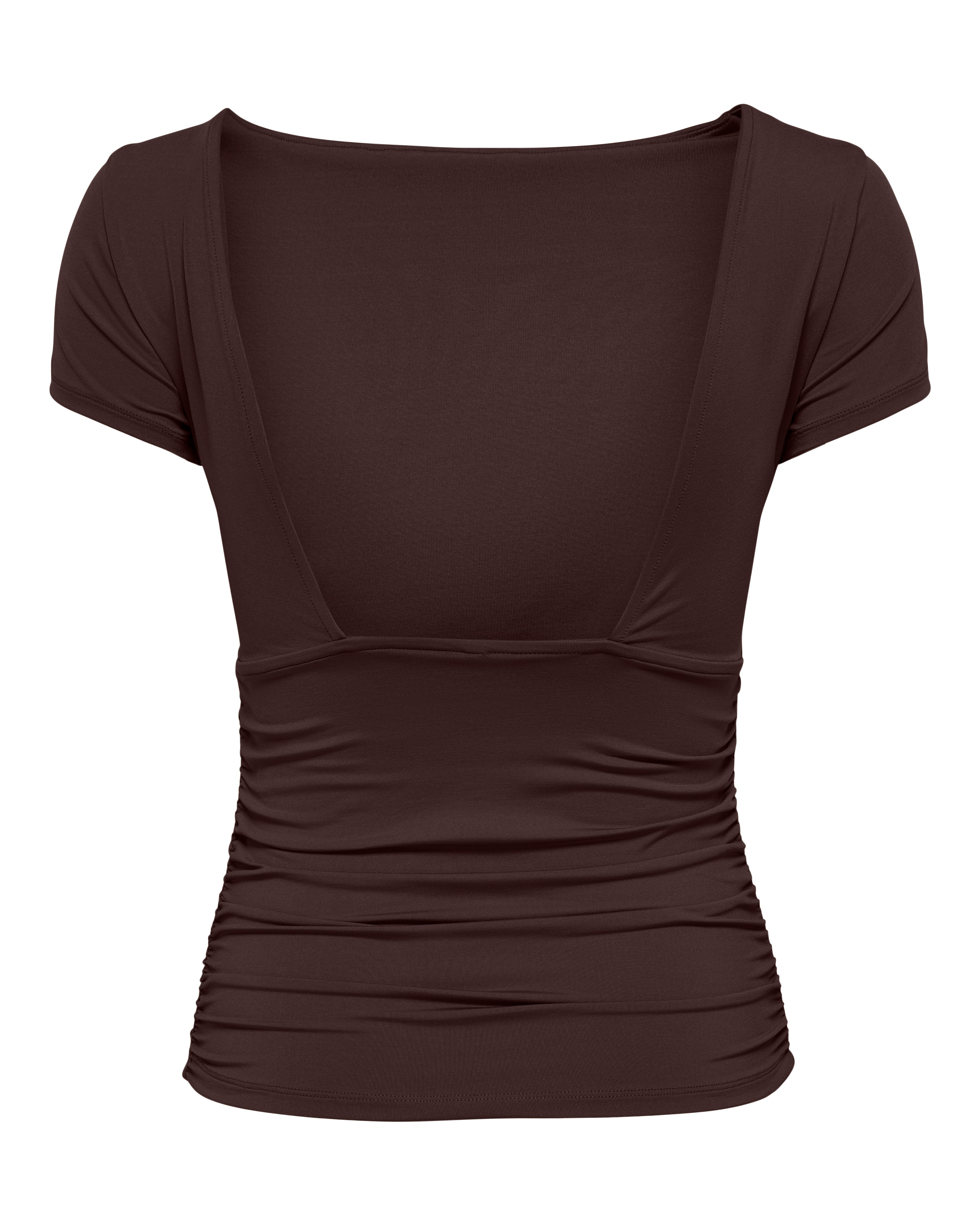 ONLY EVELYN BOATNECK TOP - COFFEE BEAN
