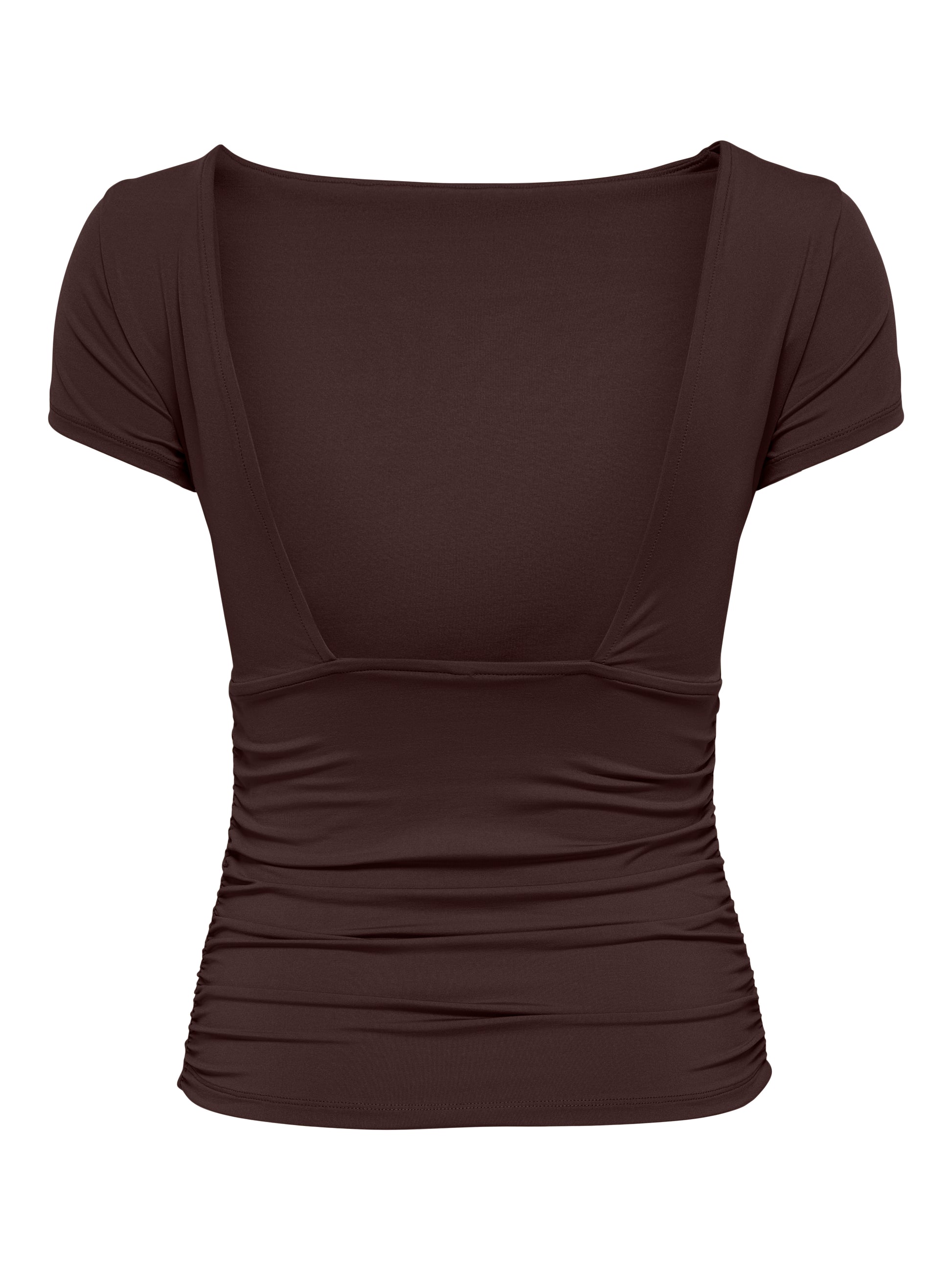ONLY EVELYN BOATNECK TOP - COFFEE BEAN