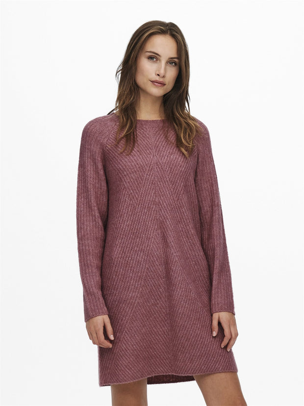 CAROL LS SWEATER DRESS - CRUSHED BERRY