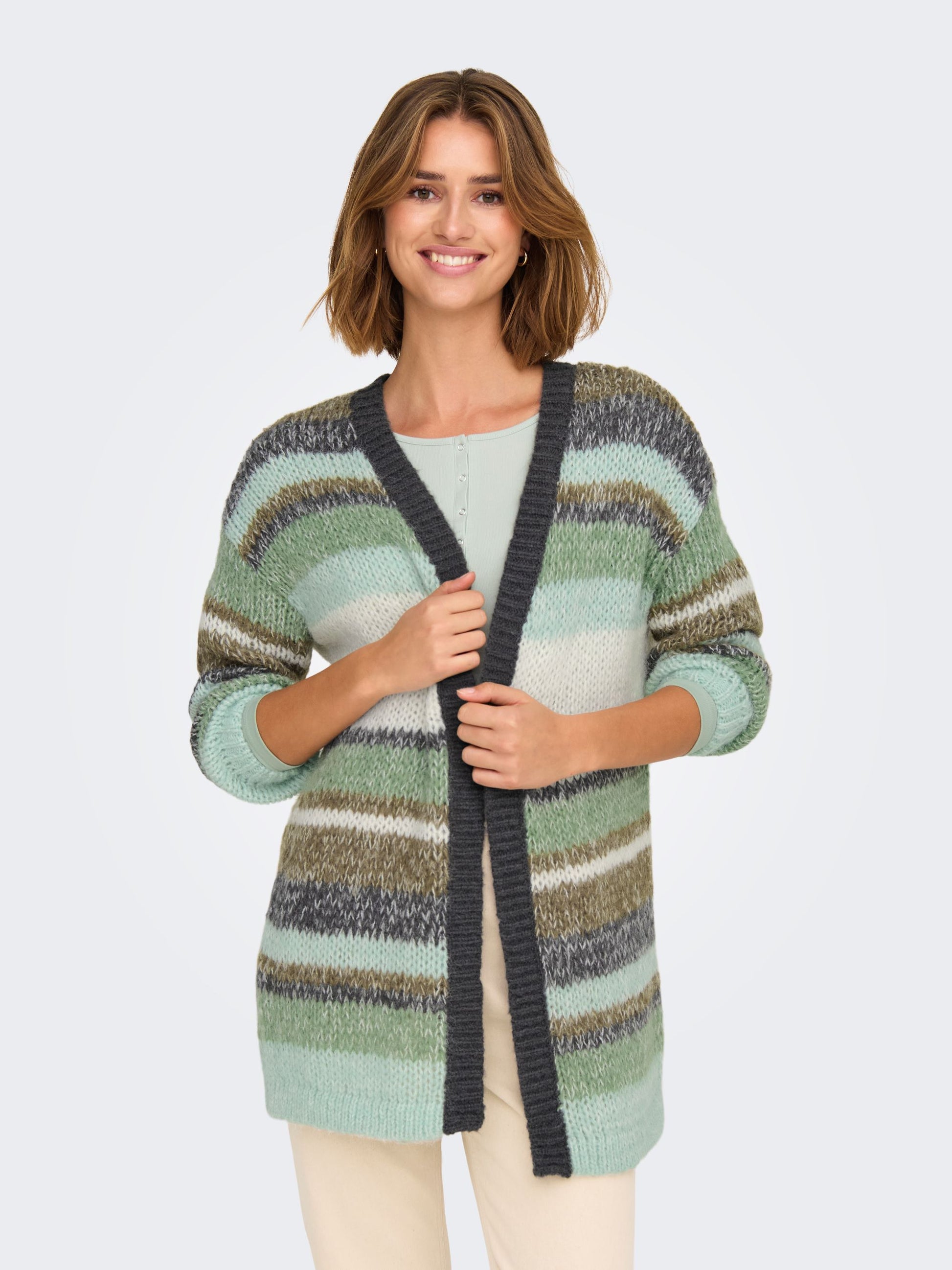 ALYSSA LONG CARDIGAN - MAGNET STRIPES