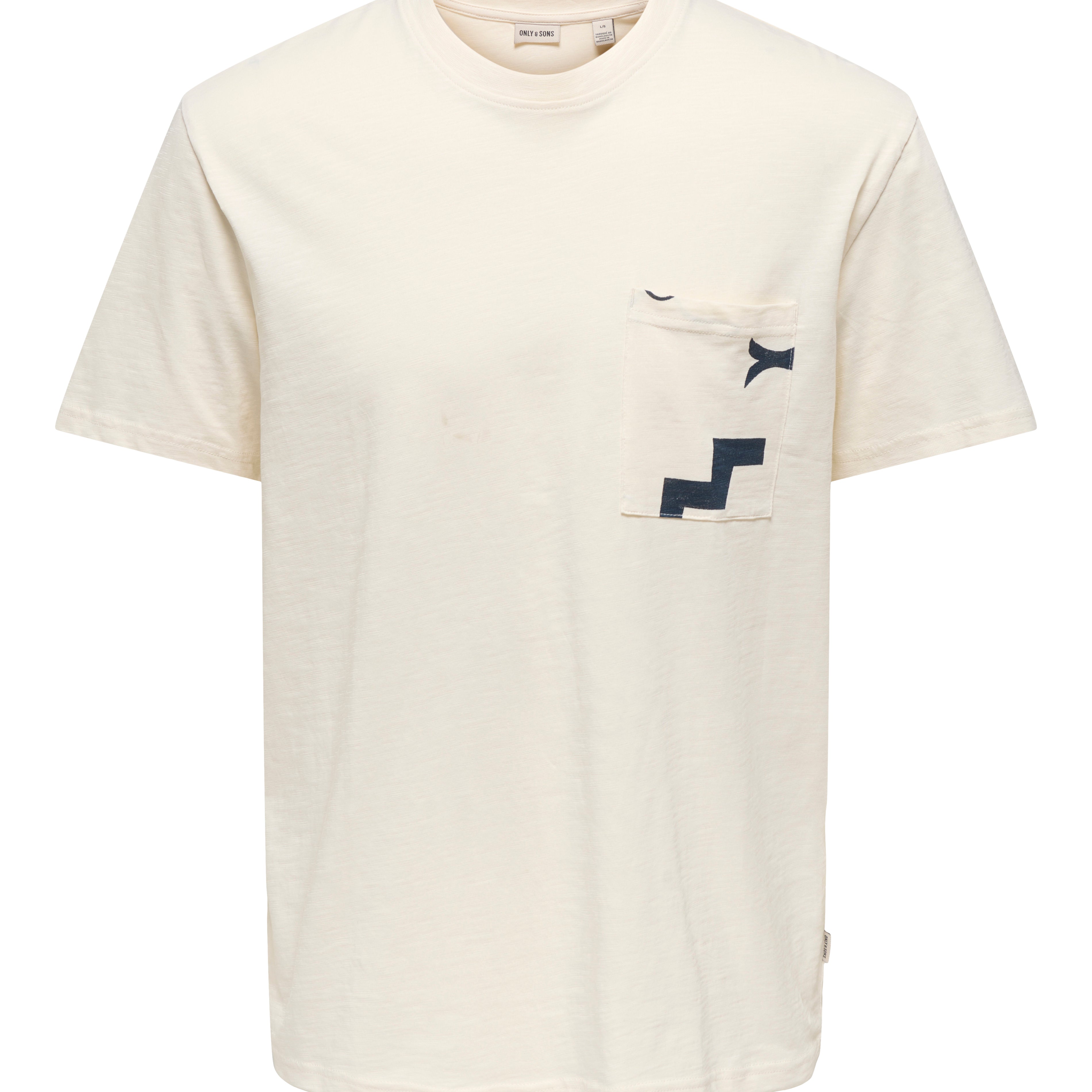 ONLY + SONS SPERRY POCKET TEE - EGRET