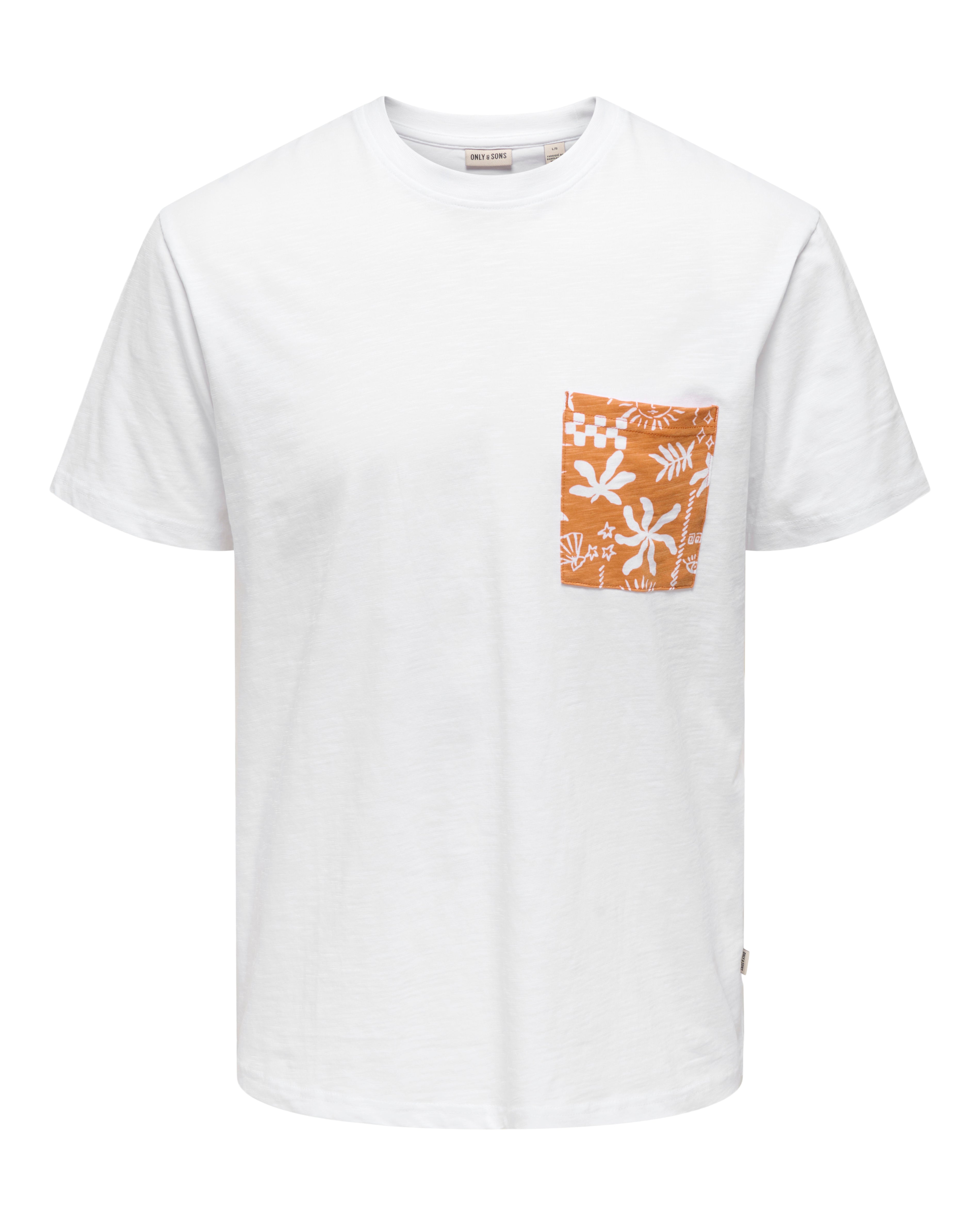 ONLY + SONS SPERRY POCKET TEE - BRIGHT WHITE