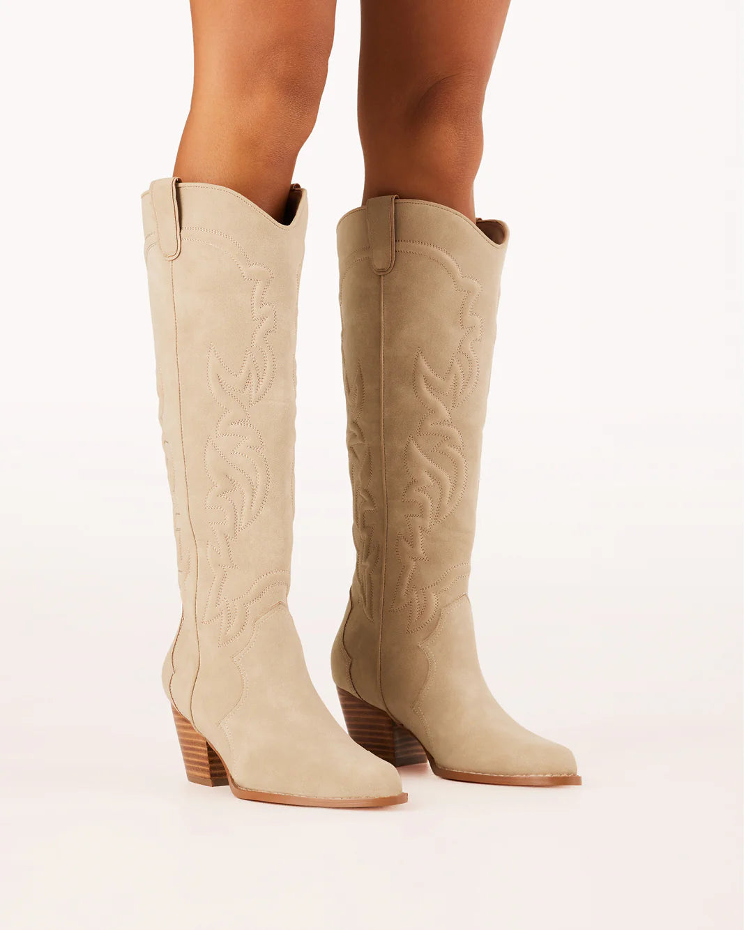 BILLINI PARKIN WESTERN BOOT - LIGHT TAUPE SUEDE