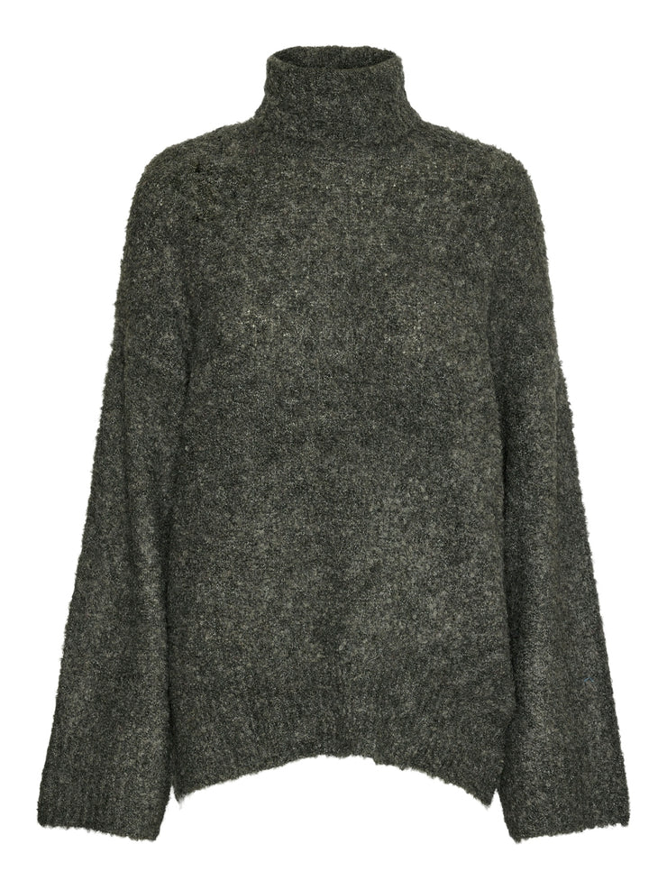 NATHERINE HIGH NECK SWEATER - MAGNET