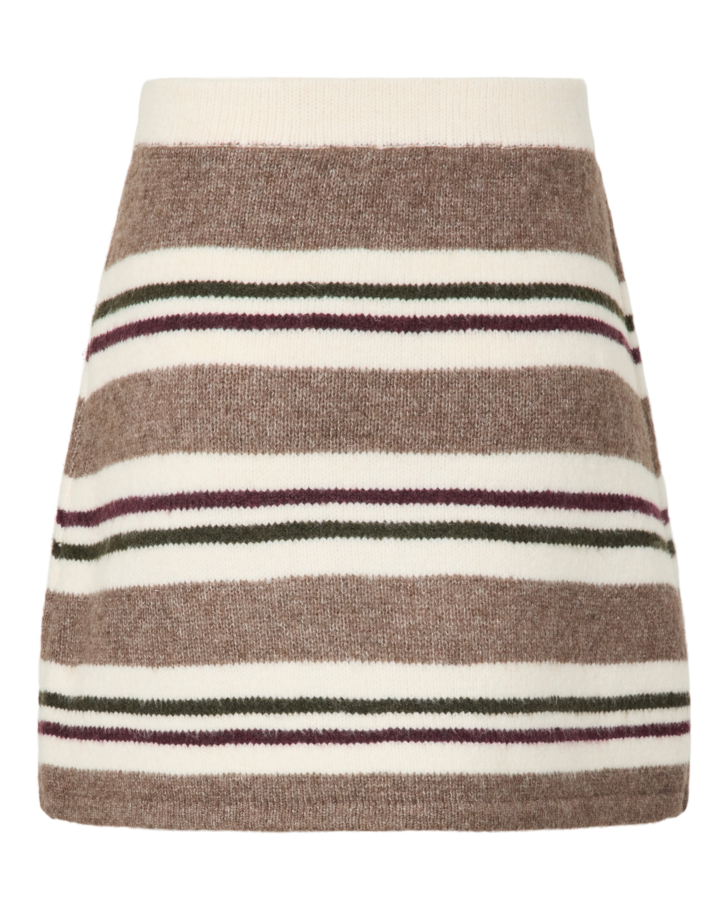 PIECES AICO BUTTON KNIT SKIRT - WHITECAP STRIPES