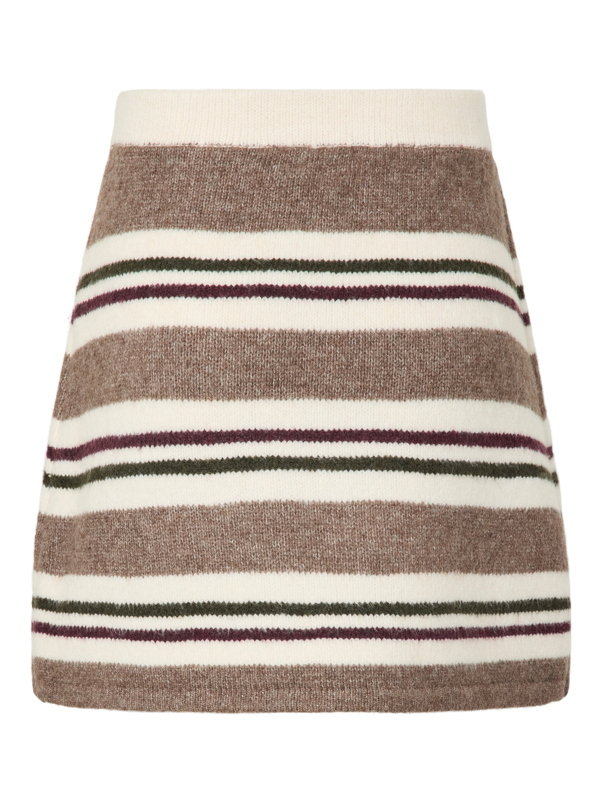 PIECES AICO BUTTON KNIT SKIRT - WHITECAP STRIPES