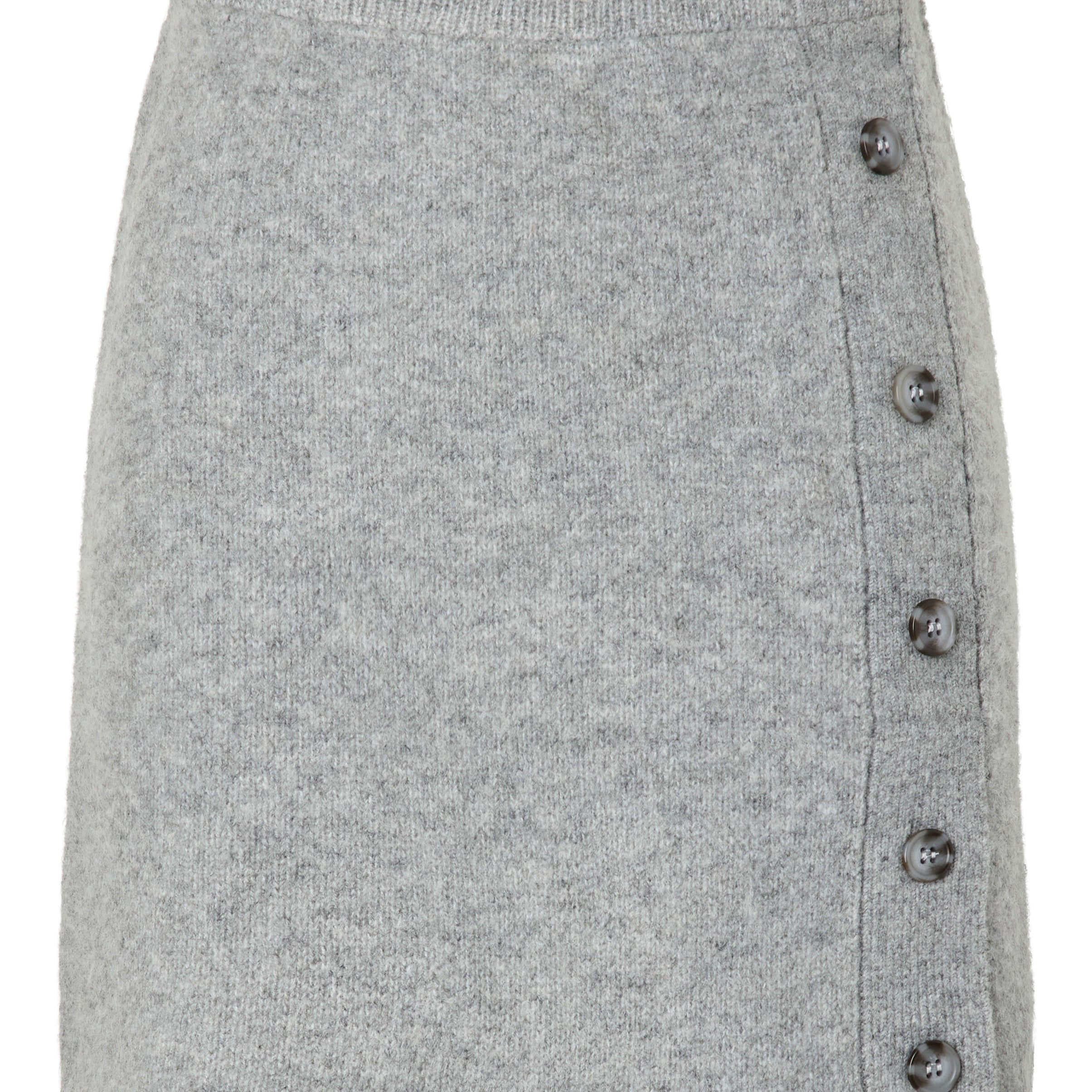 PIECES AICO BUTTON KNIT SKIRT - MEDIUM GREY MELANGE