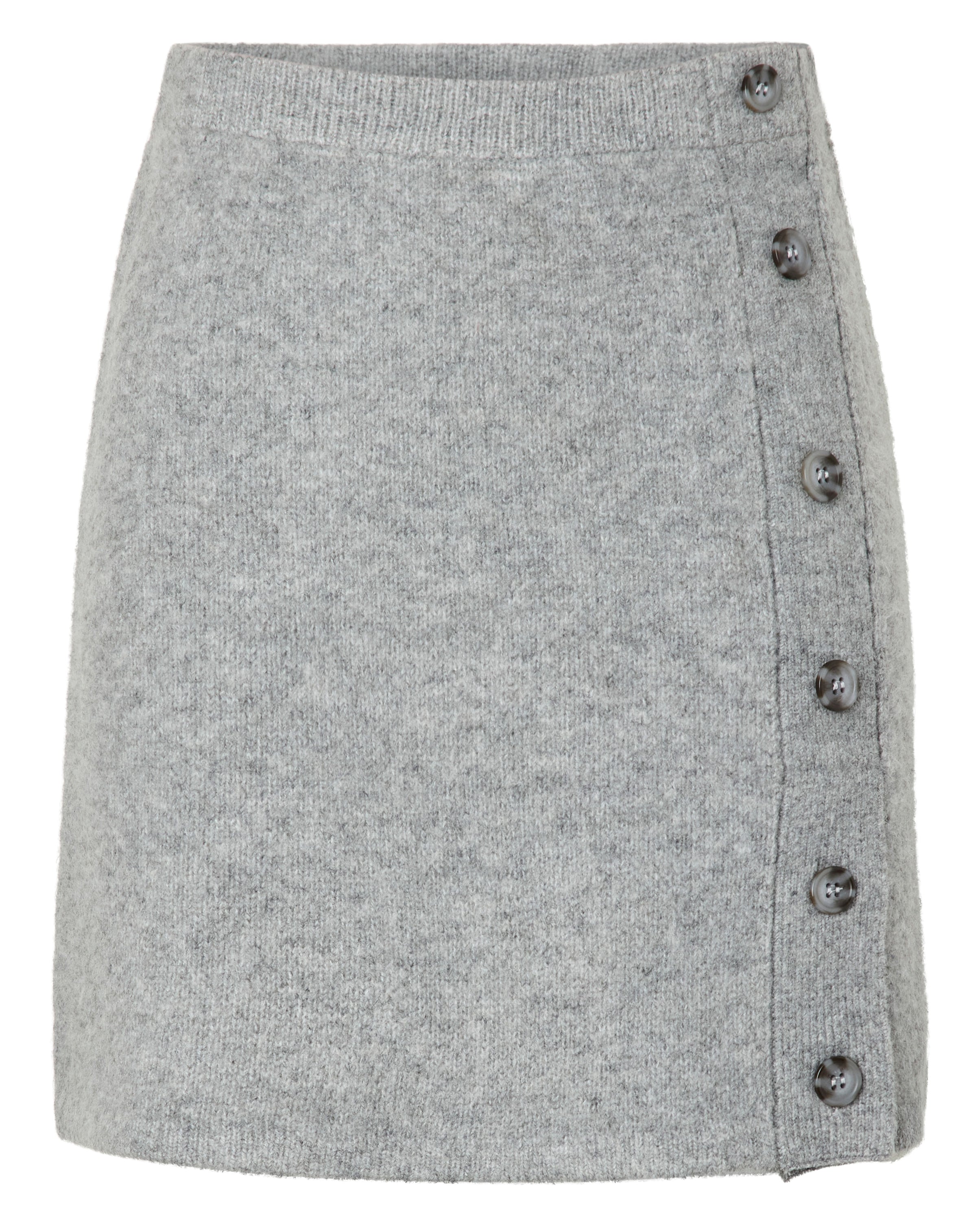 PIECES AICO BUTTON KNIT SKIRT - MEDIUM GREY MELANGE