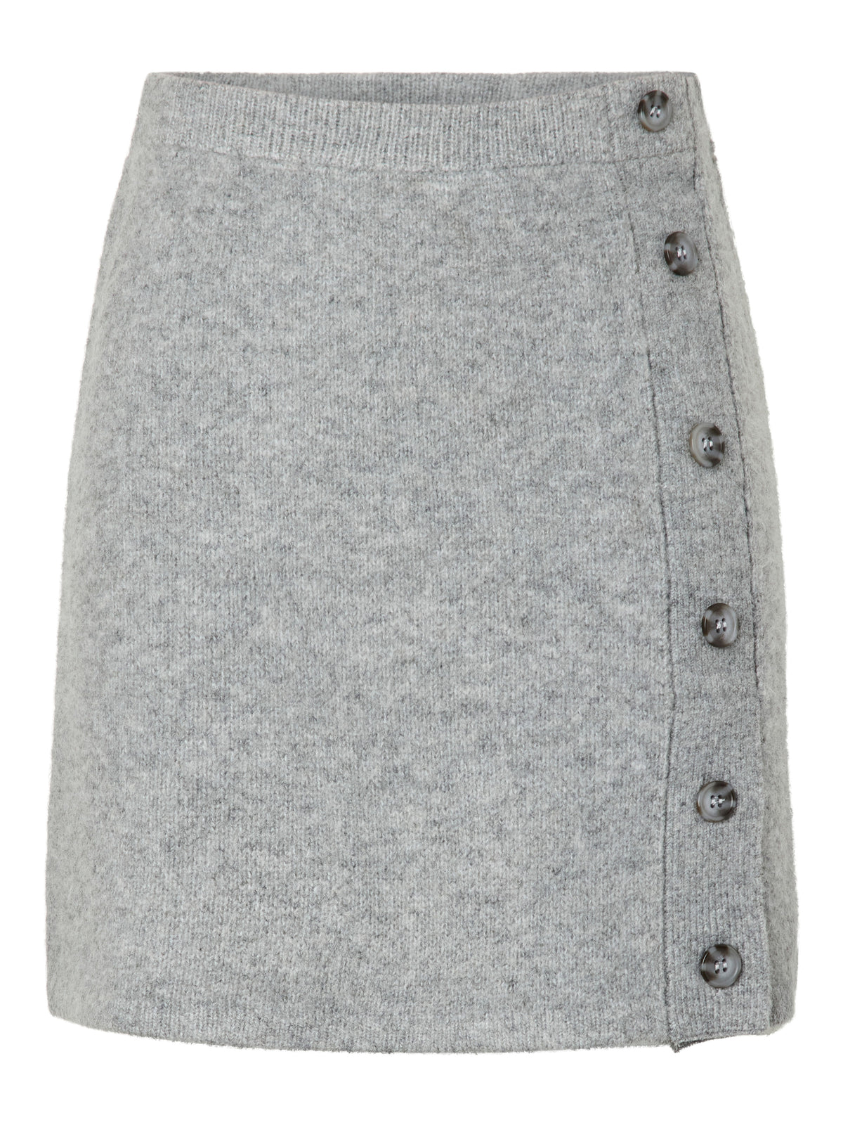 PIECES AICO BUTTON KNIT SKIRT - MEDIUM GREY MELANGE