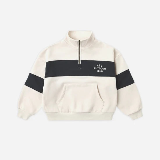 RYLEE + CRU PANEL STRIPE HALF ZIP - MIDNIGHT