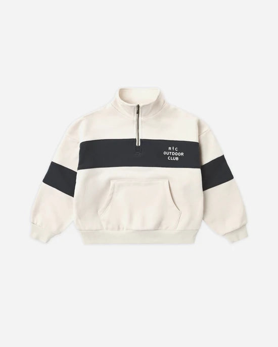 RYLEE + CRU PANEL STRIPE HALF ZIP - MIDNIGHT