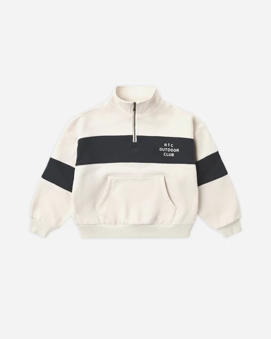 RYLEE + CRU PANEL STRIPE HALF ZIP - MIDNIGHT