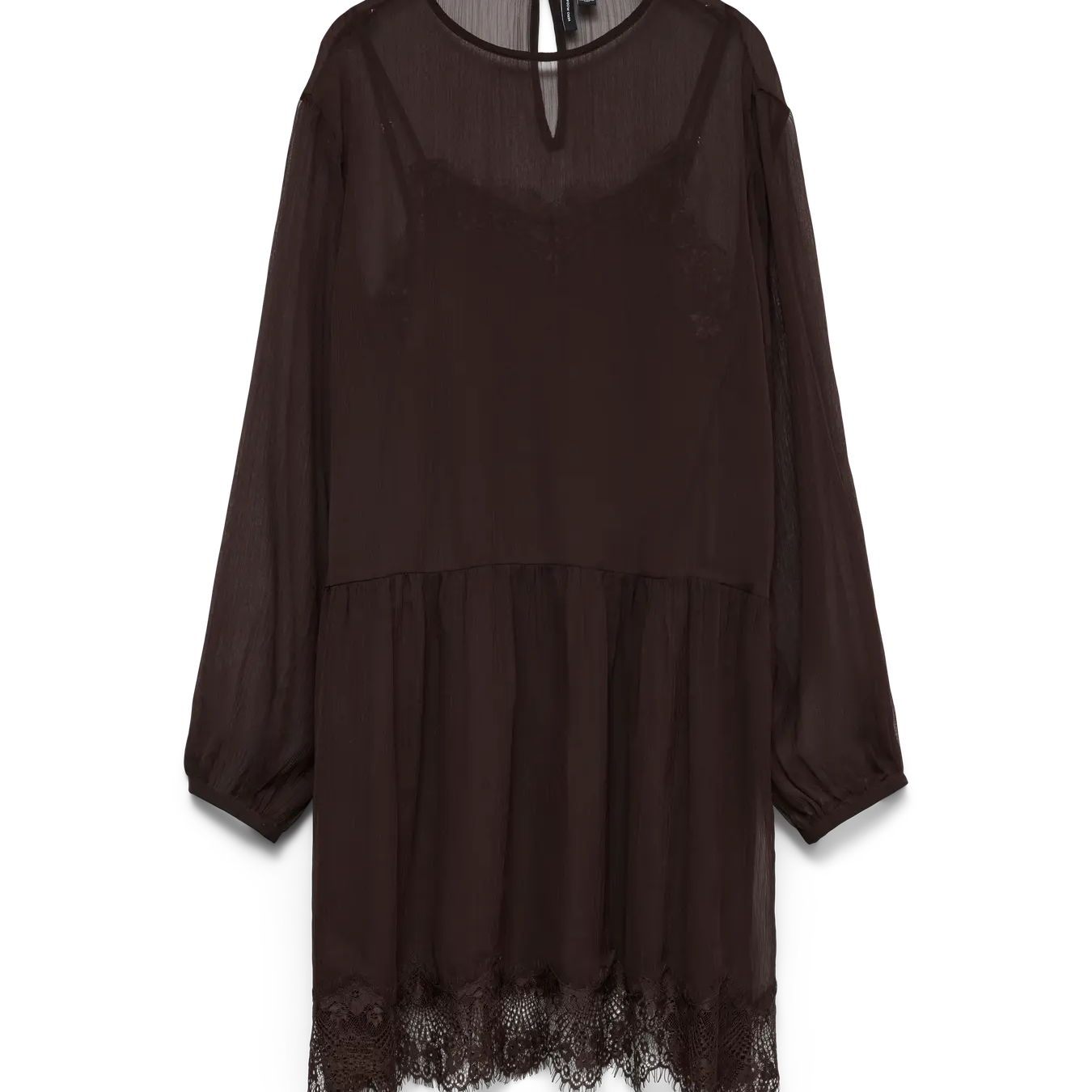 VM LALIE LS LACE DRESS - CHOCOLATE TORTE