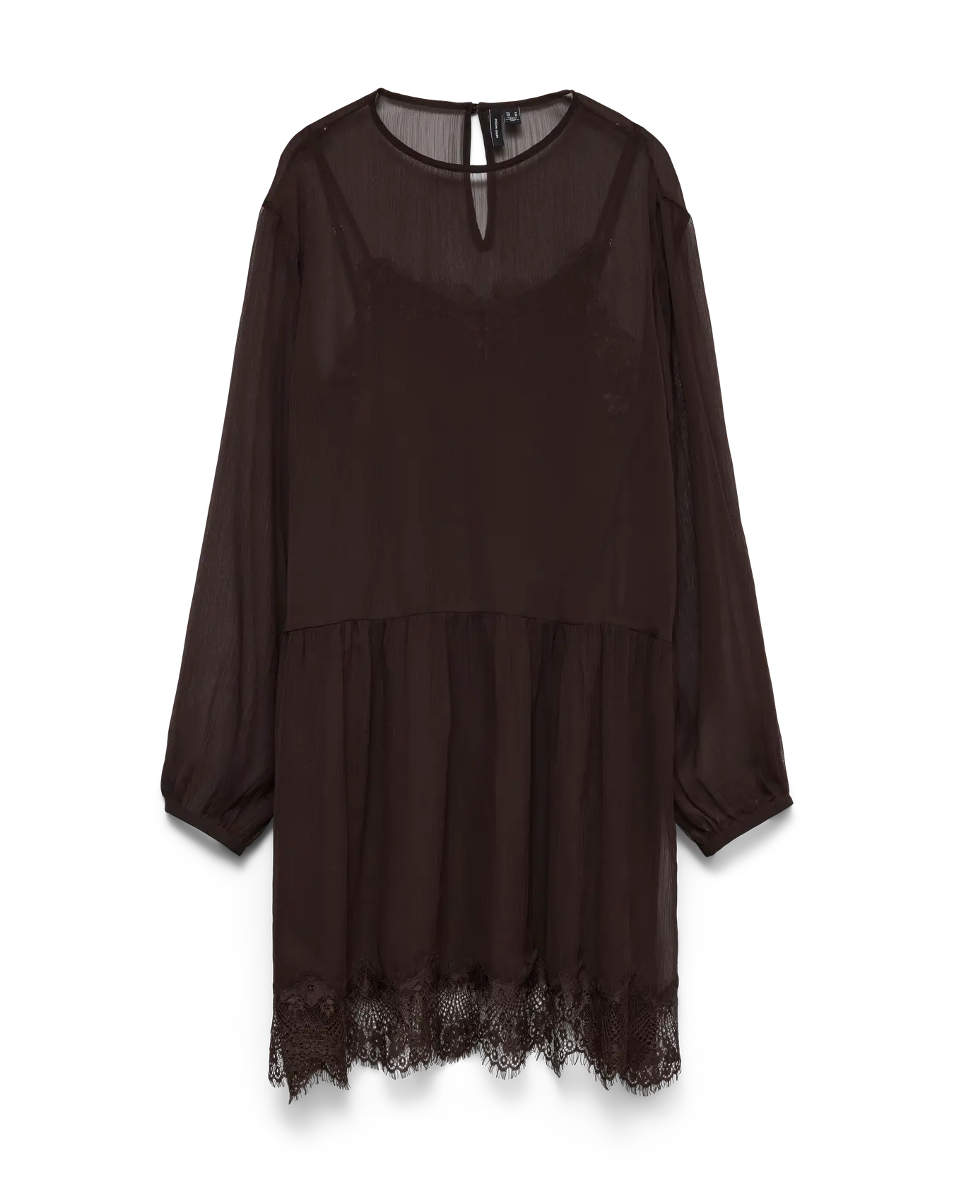 VM LALIE LS LACE DRESS - CHOCOLATE TORTE