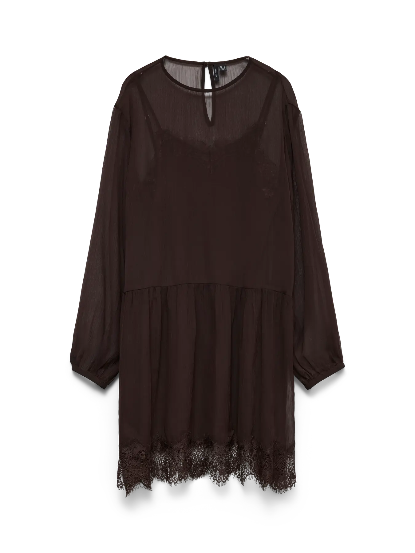 VM LALIE LS LACE DRESS - CHOCOLATE TORTE