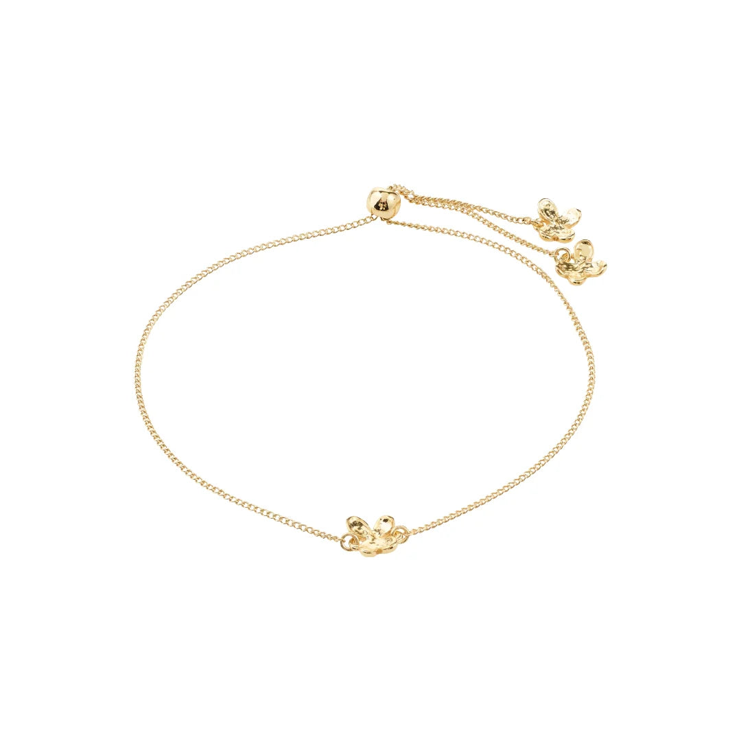 PILGRIM AJANI RECYCLED FLOWER CHARM BRACELET - GOLD