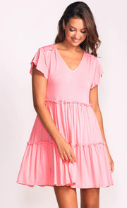 GILLIAN TIERED DRESS - PINK