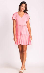 GILLIAN TIERED DRESS - PINK