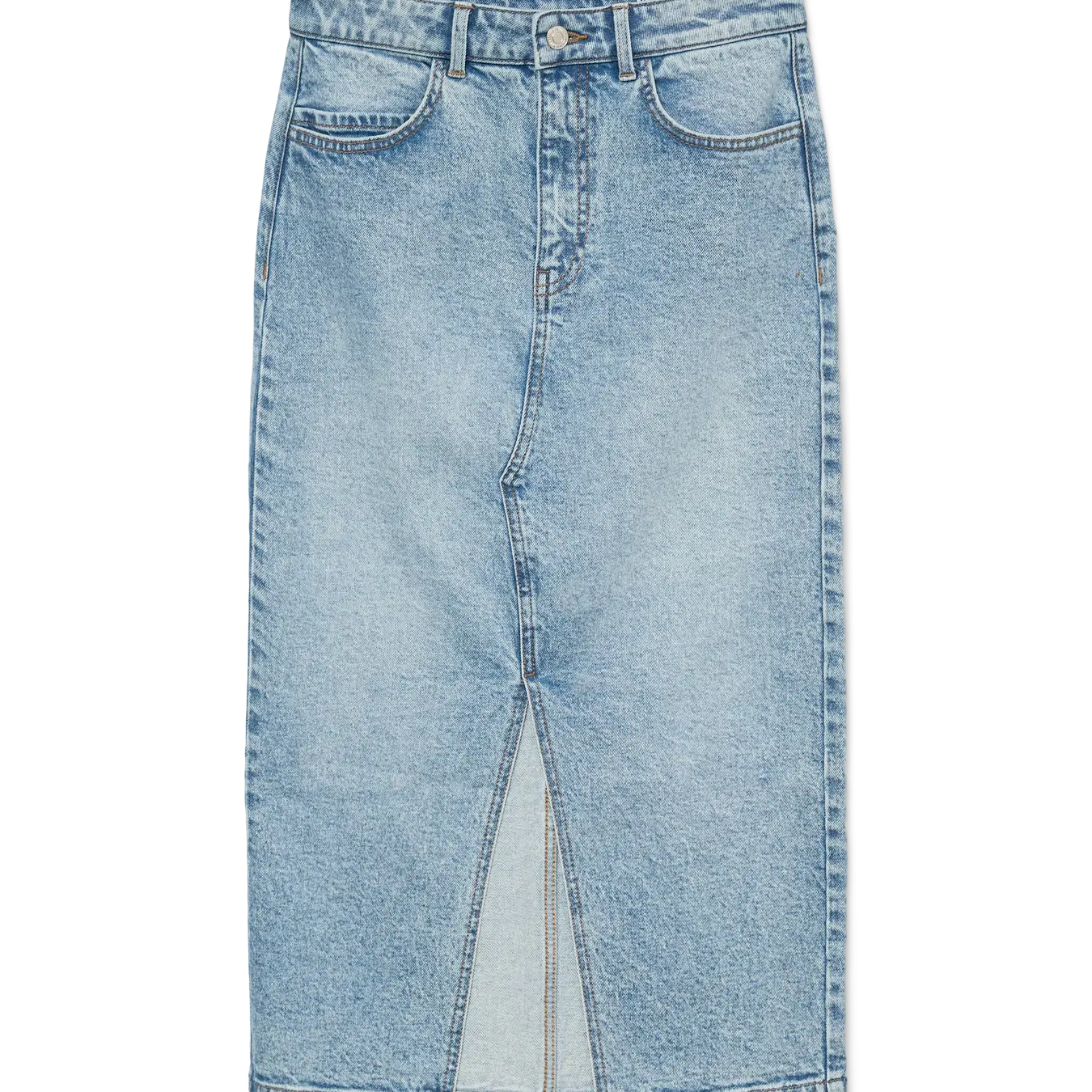 VM NATALIE MIDI DENIM SKIRT - LIGHT BLUE WASH