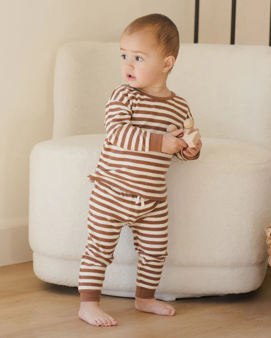 QUINCY MAE COZY SET - CEDAR STRIPE