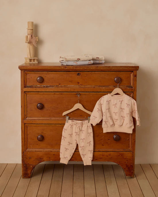 QUINCY MAE RELAXED FLEECE SWEATSHIRT - RED BOWS