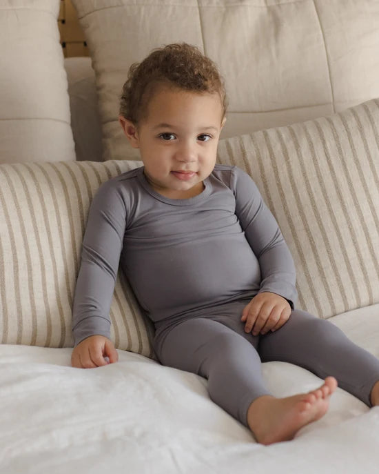 QUINCY MAE BAMBOO PJ SET - SLATE