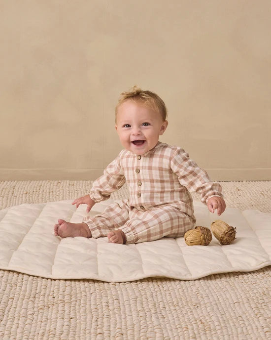 QUINCY MAE WOVEN JUMPSUIT - RUSTIC PLAID