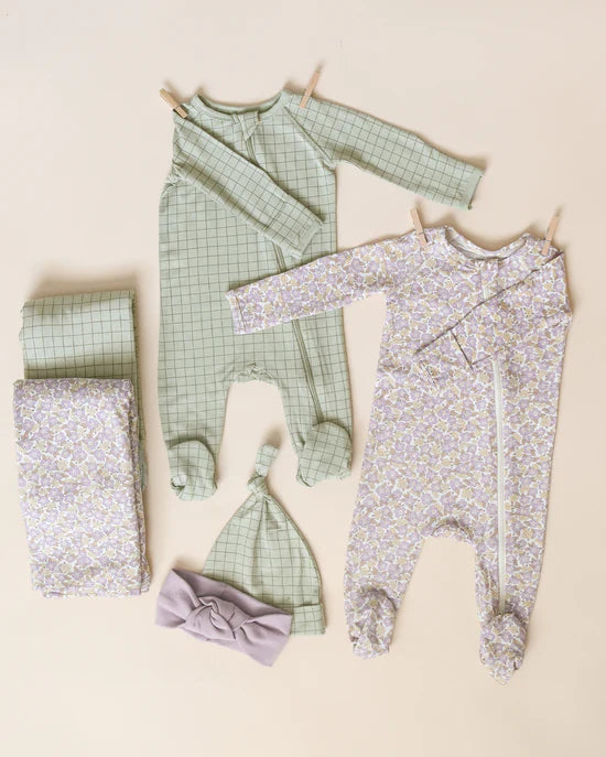 QUINCY MAE BAMBOO ZIP SLEEPER - PURPLE FLORAL