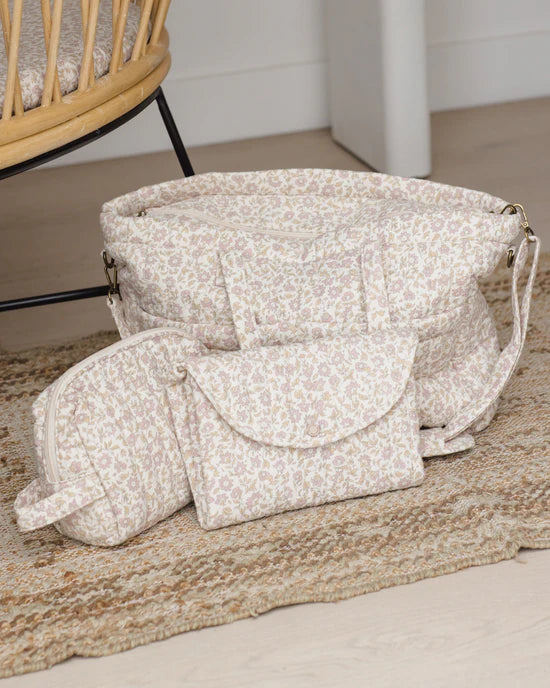 QUINCY MAE DIAPER BAG + CHANGING MAT - WILDFLOWER