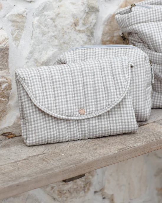 QUINCY MAE DIAPER BAG + CHANGING MAT - SAGE GINGHAM