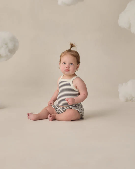 QUINCY MAE EVIE TANK + SHORTIE SET - OCEAN STRIPE