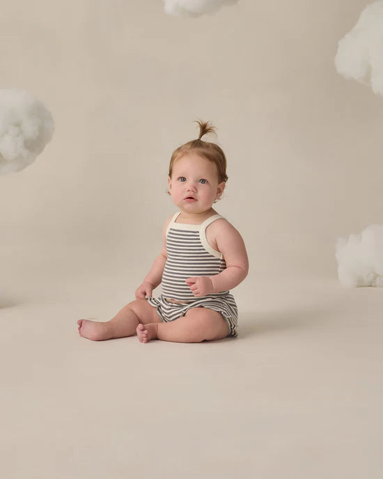 QUINCY MAE EVIE TANK + SHORTIE SET - OCEAN STRIPE