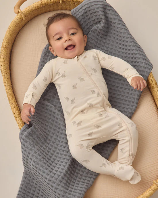 QUINCY MAE BAMBOO ZIP SLEEPER - ELEPHANTS
