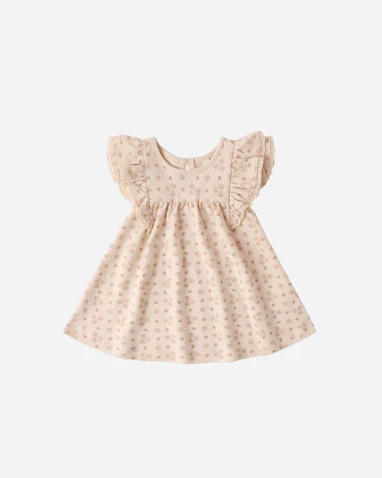 QUINCY MAE FLUTTER DRESS - STRAWBERRIES
