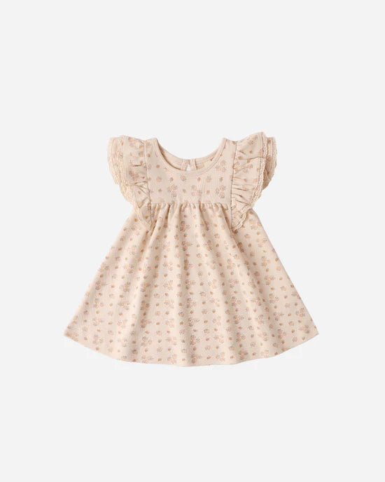 QUINCY MAE FLUTTER DRESS - STRAWBERRIES