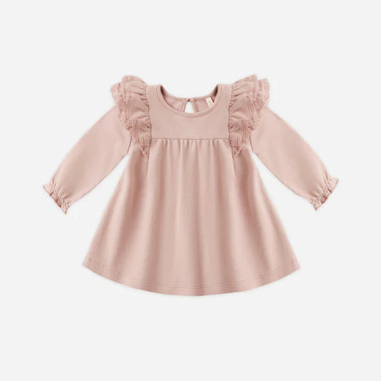 QUINCY MAE FLUTTER DRESS - ROSE